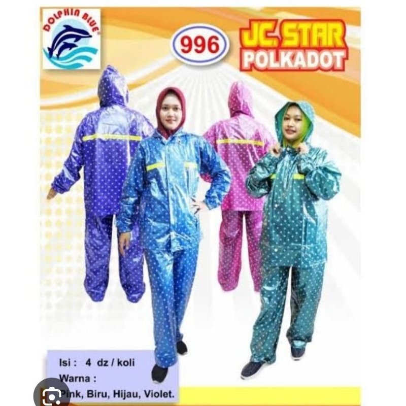 JAS HUJAN POLKADOT DOLPHIN BLUE 996