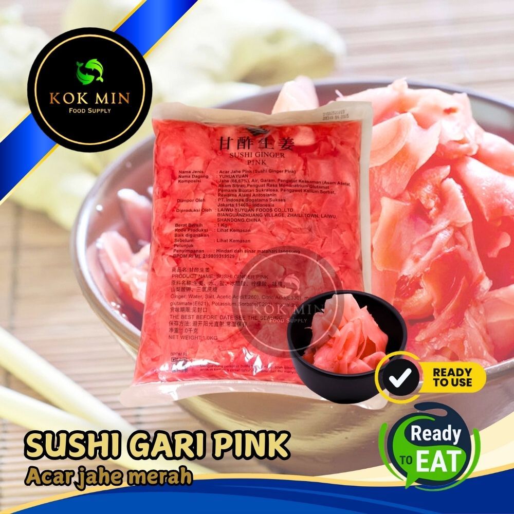 

Sushi Gari Pink / Acar Jahe Merah / Pickled Red Ginger - 1500 gram