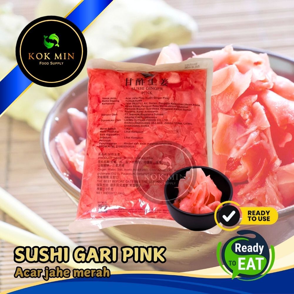 

Sushi Gari Pink / Acar Jahe Merah / Pickled Red Ginger - 250 gram