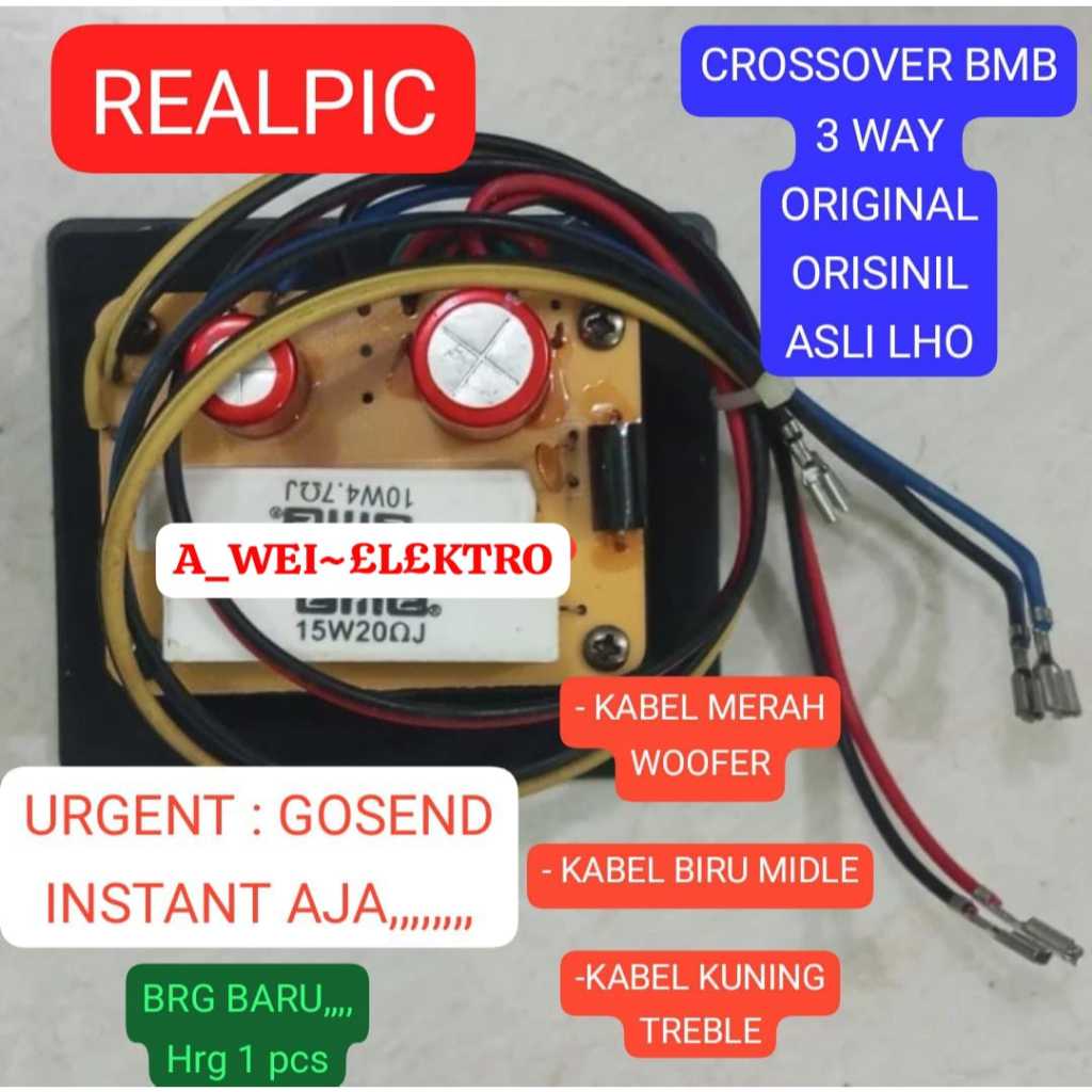 BMB TERMINAL BOX SPEAKER PLUS CROSSOVER 3way 3 way n KABEL SIAP PAKAI BMB 550MKII 12i BMB550MKII