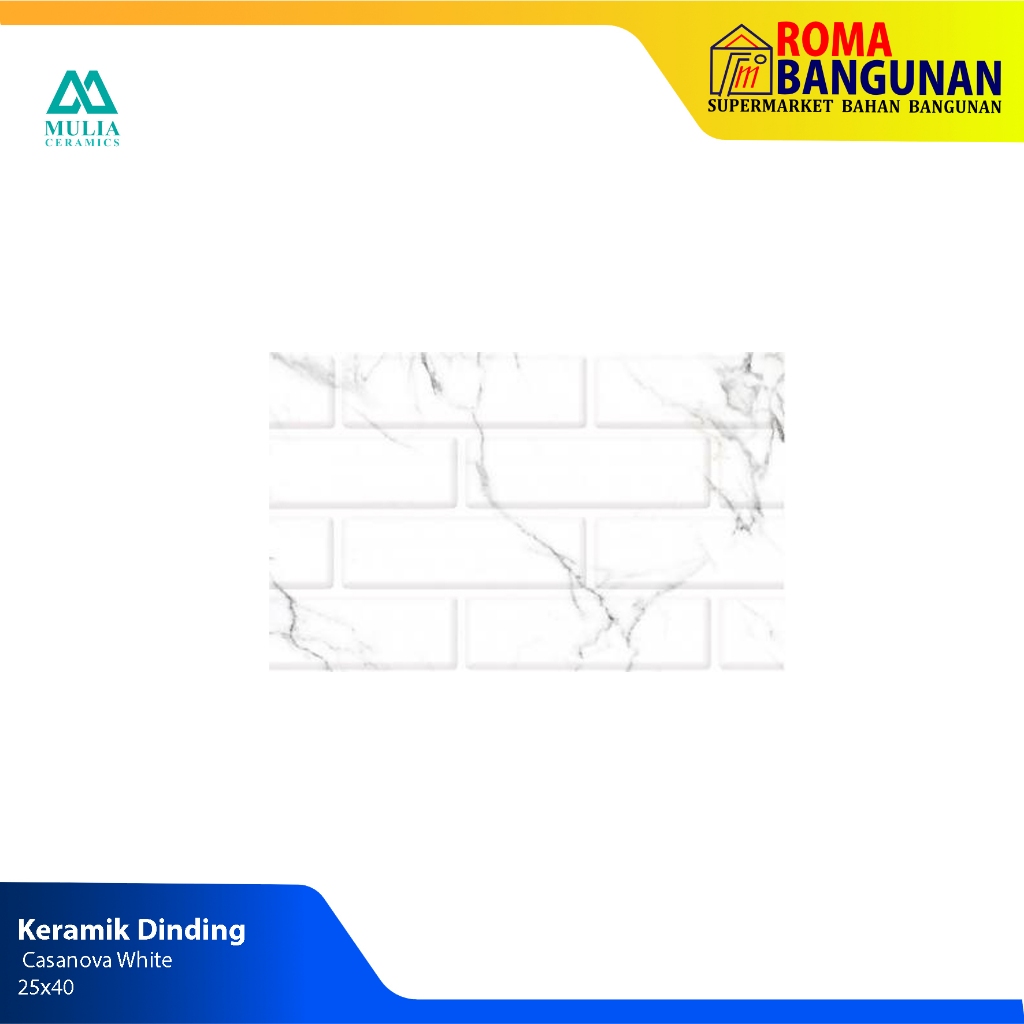 Mulia Keramik / Keramik Dinding Casanova White 25x40