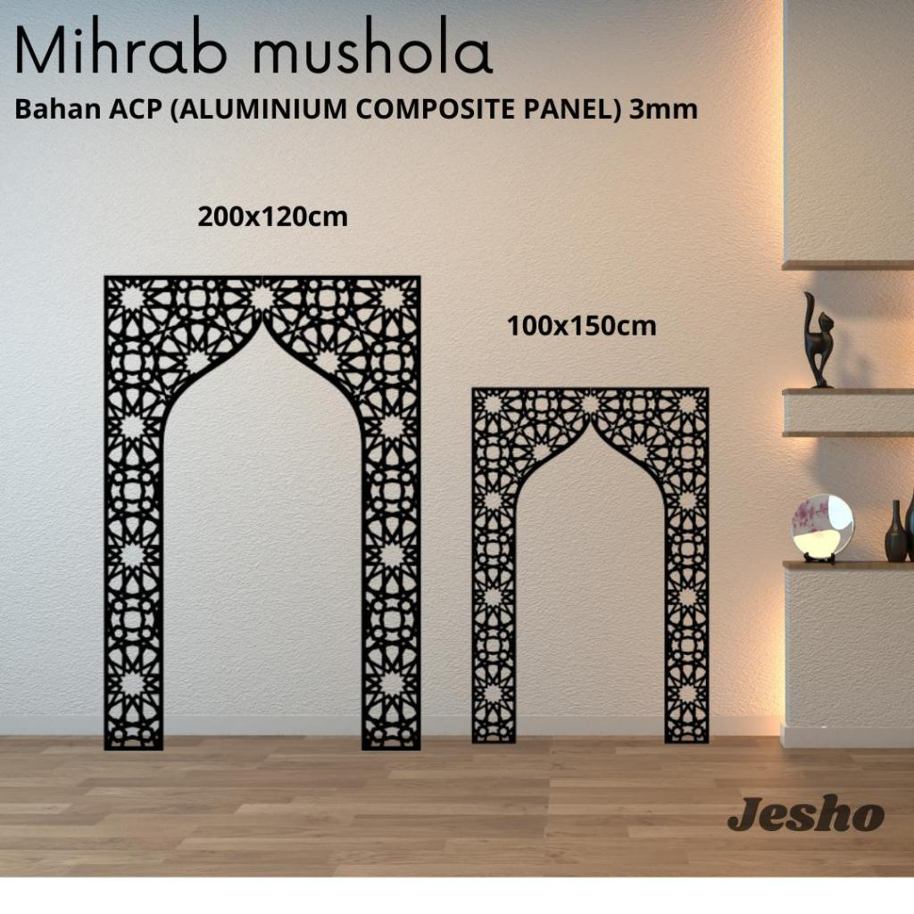 Mihrab Mushola Krawangan Hiasan Dinding Dekorasi Bahan ACP 3mm Motif 1