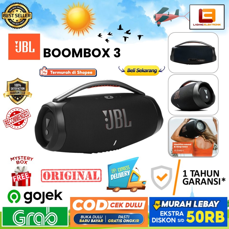 JBL Boombox 3 Portable Bluetooth Speaker Super BASS  IP67 Powerful Sound Original