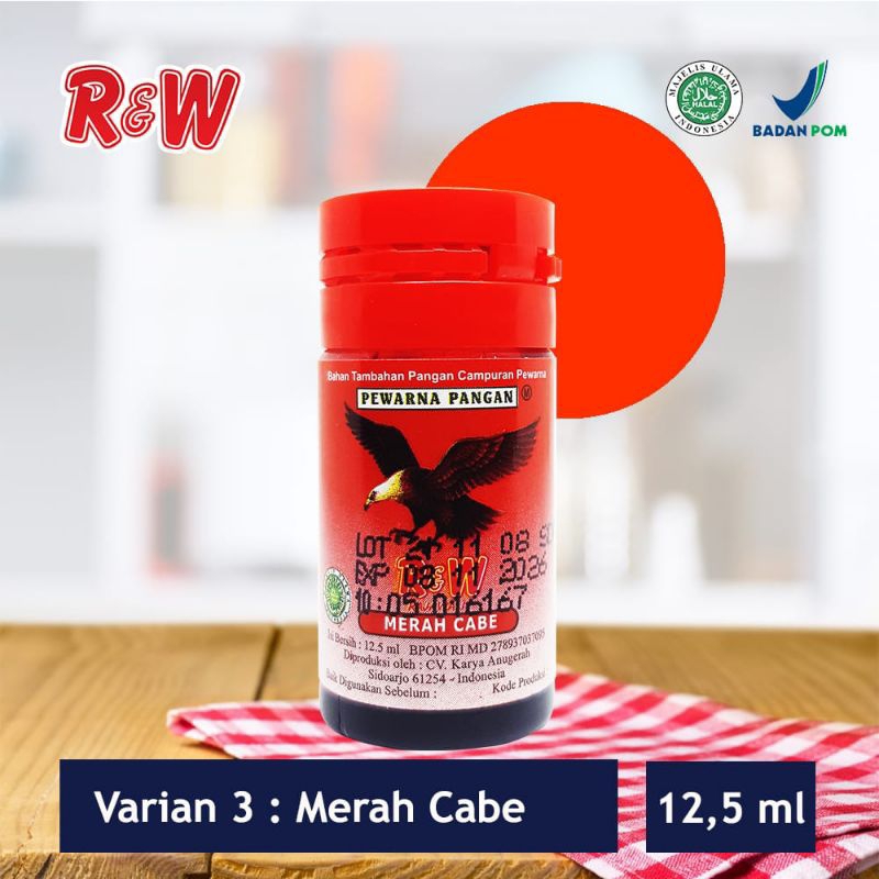 

Pewarna makanan dan minuman kemasan botol 12.5 ml