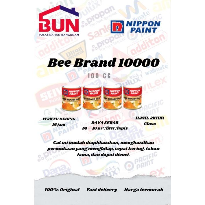 NIPPON PAINT BEE BRAND 1000 //CAT KAYU BESI 100CC (kecil) WARNA Hitam 9103
