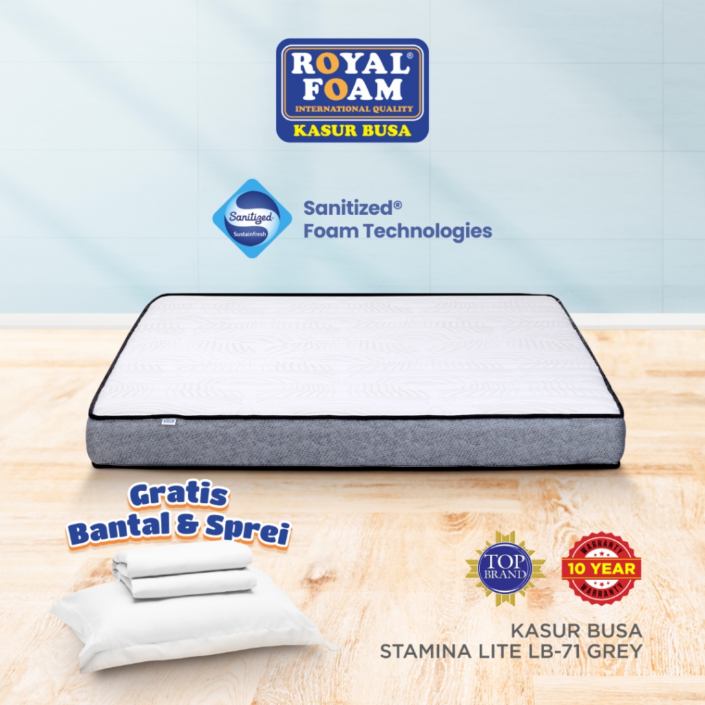 Kasur Busa Vakum Anak Kos Royal Foam Stamina Lite Density 24 (Bonus Bantal dan Sprei)