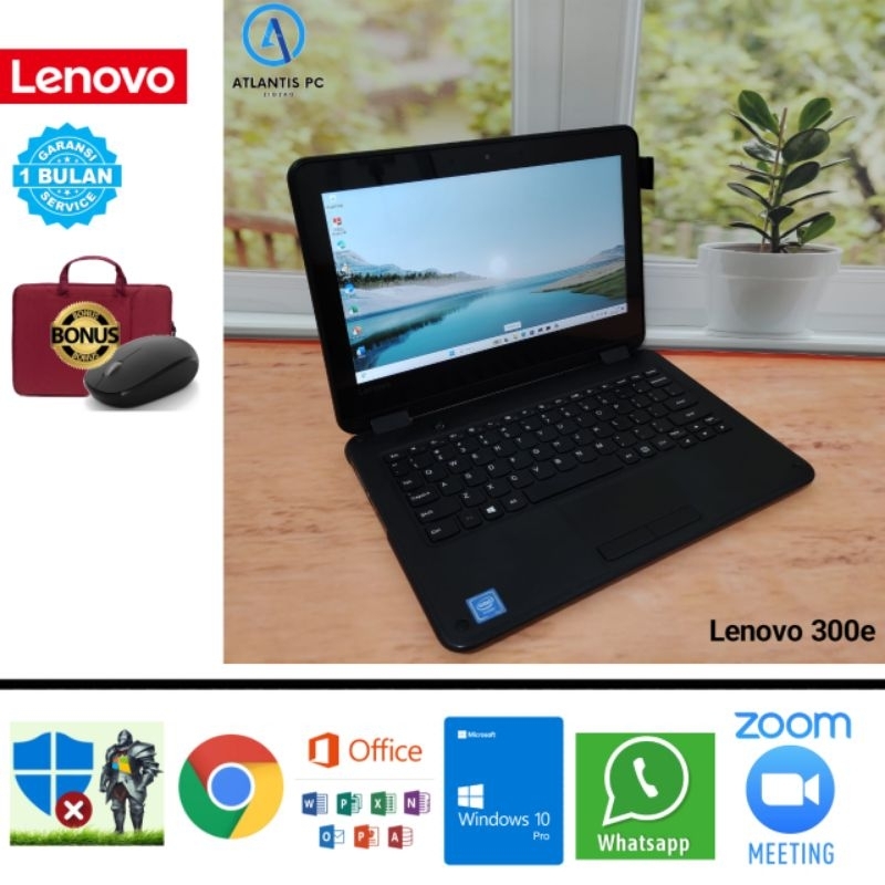 Laptop Lenovo 300e Ram 4GB SSD 128GB Touchscreen Flip Windows 10 SIAP PAKAI !!!