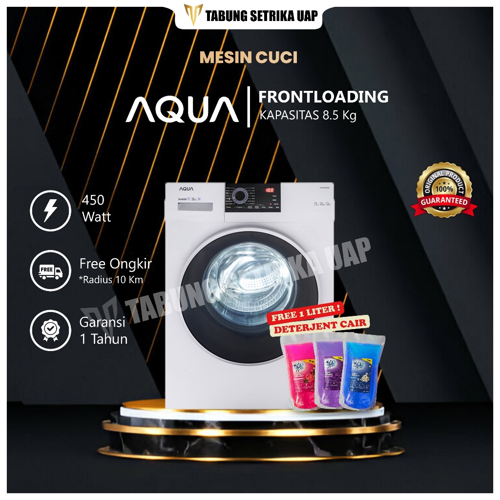 Mesin Cuci Aqua 8.5 kg Frontloading