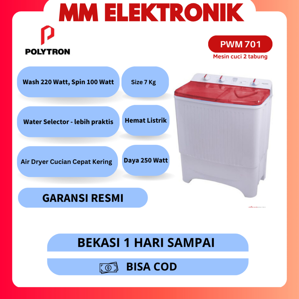 MESIN CUCI POLYTRON PWM 701 -7KG / PWM 701