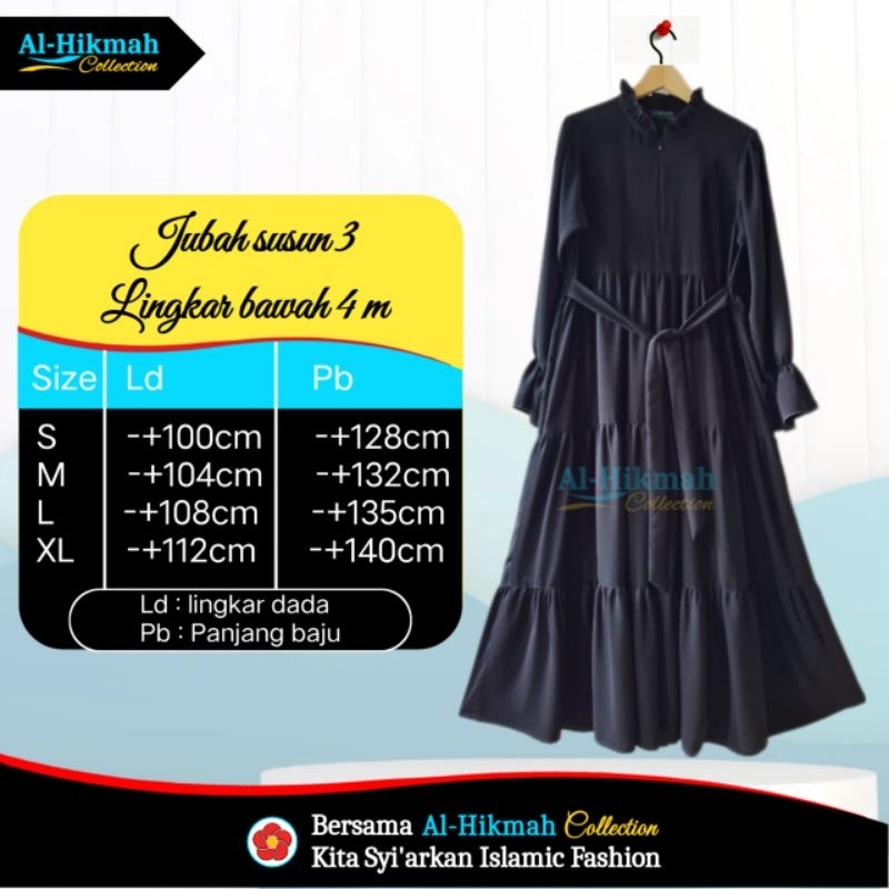 Jubah Gamis Akhwat Lingkar Bawah 4 meter | Jubah Wanita | Gamis Muslimah | Gamis AlHikmah Collection