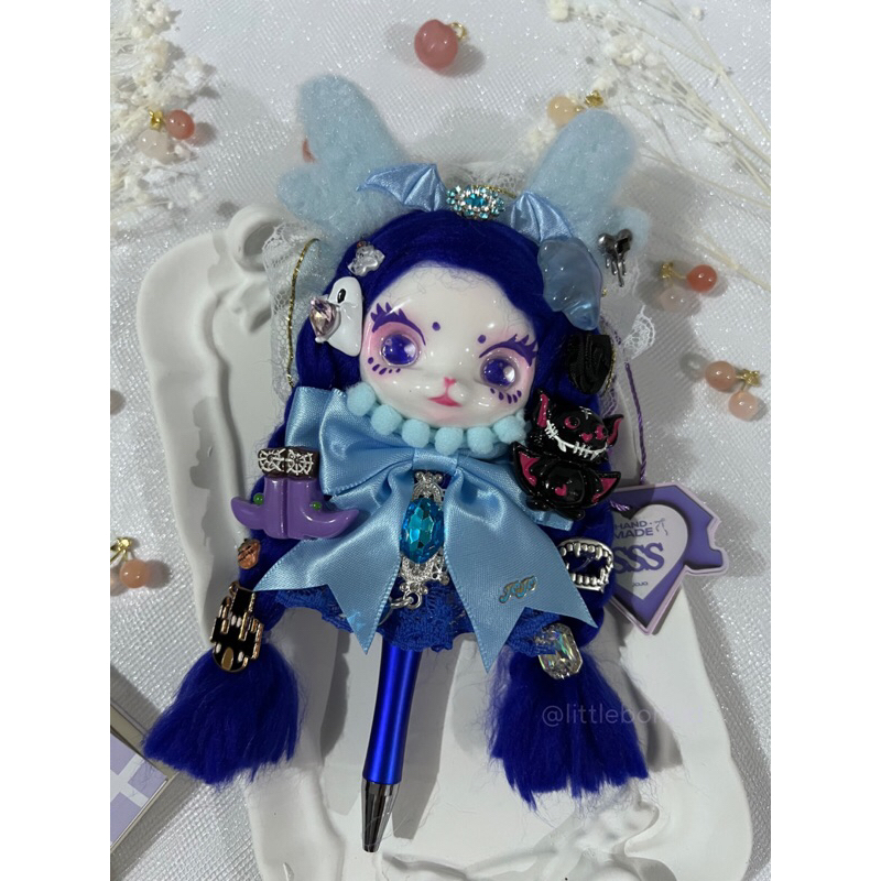 

DIY Doll Pen Blue with Bunny Ears / Pen Cantik / Doll Pen / Rare / Langka