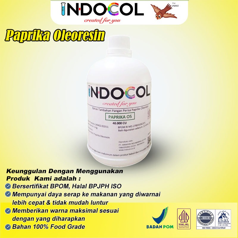 

INDOCOL PAPRIKA OLEORESIN (MINYAK PAPRIKA) 40.000 CU