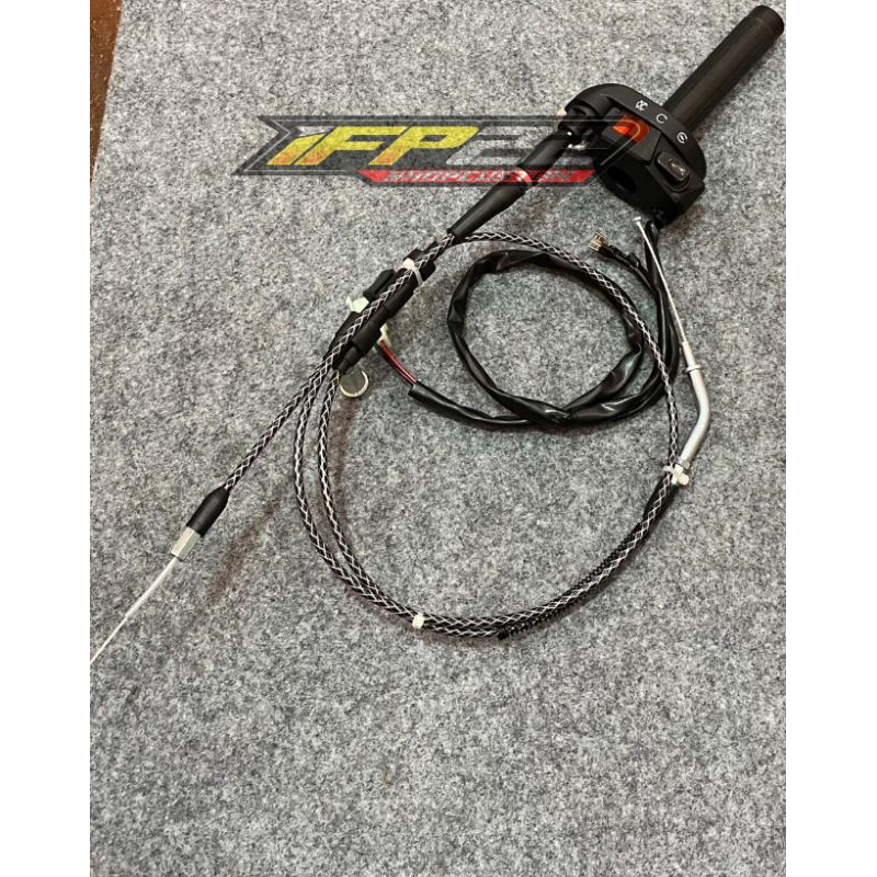 gas spontan ksr set kabel gas serat karbon Rx king | kabel gas karbon cabang pnp rx king