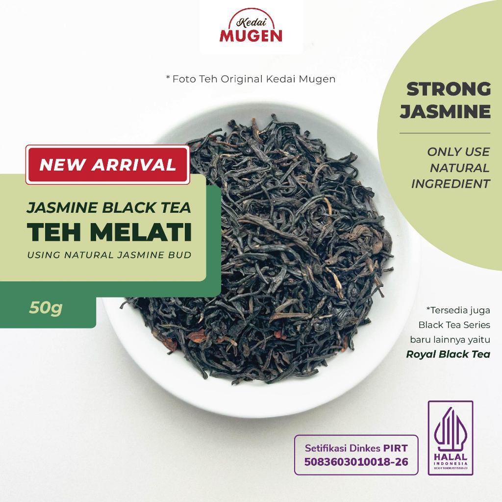 

Kedai Mugen - Teh Hitam Jasmin Melati / Premium Jasmine Java Black Tea - Teh Seduh 50g