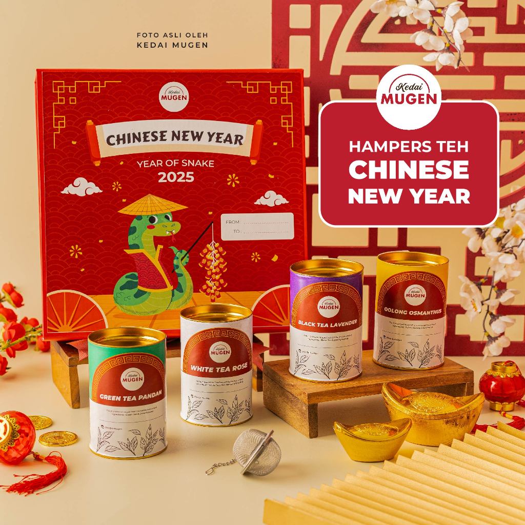 

Kedai Mugen - Hampers Imlek / Chinese New Year Hampers / Hampers CNY / Hampers Teh Sincia - Full Set