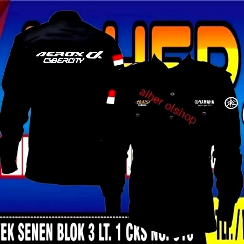kemeja Yamaha aerox cyber city baju Yamaha aerox cyber city seragam Yamaha aerox cyber city Pdh Yama