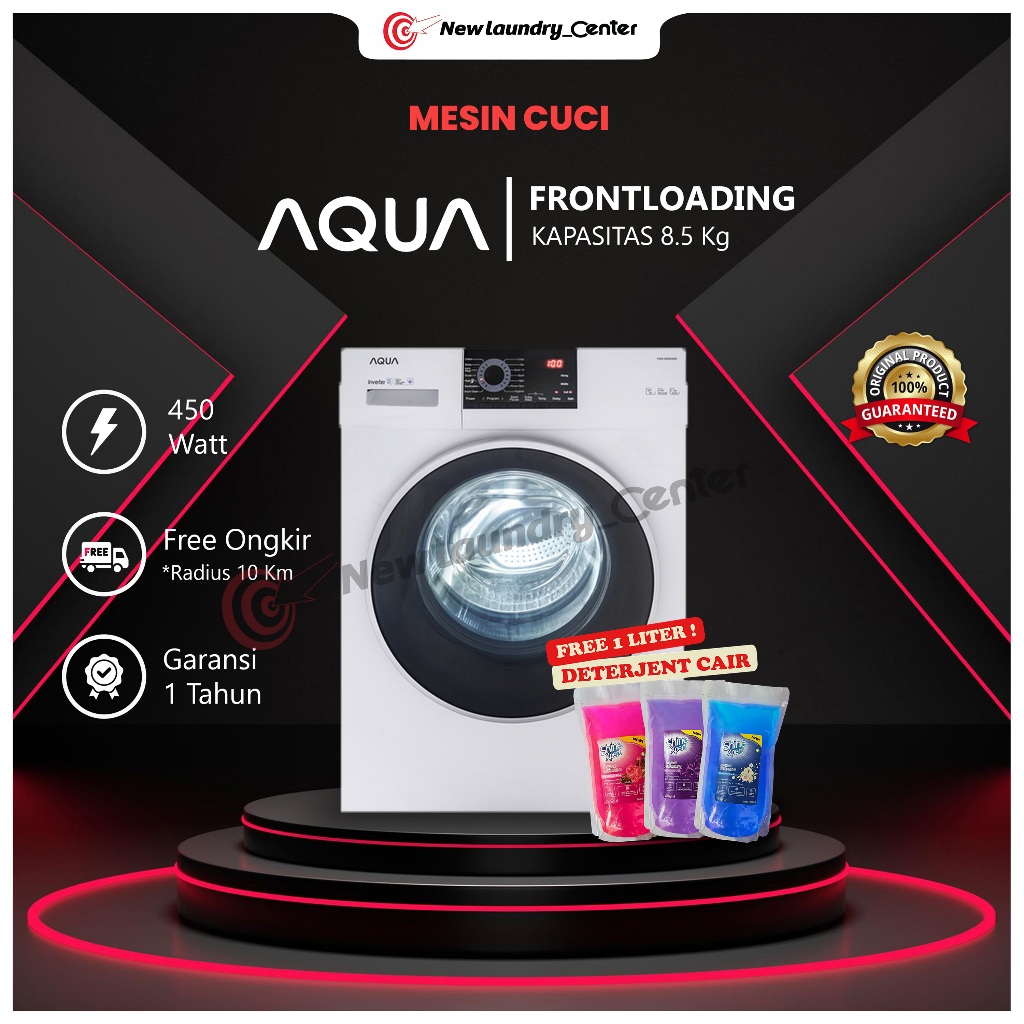 Mesin cuci Aqua 8.5kg frontloading