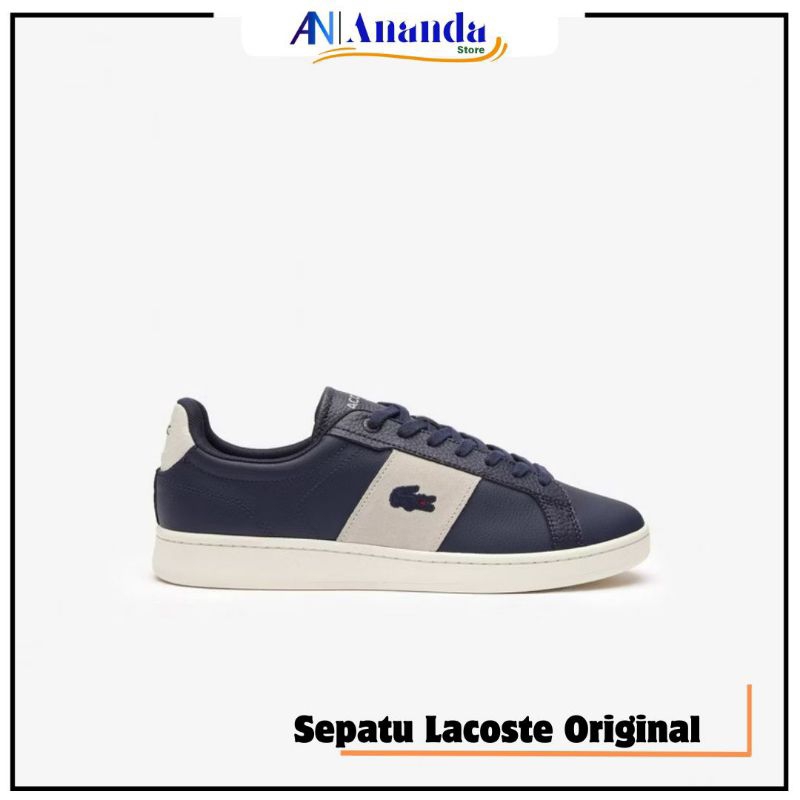 Sepatu Pria Lacoste Carnaby Pro CGR Bar Smooth Leather Navy (746SMA0041J18) Original