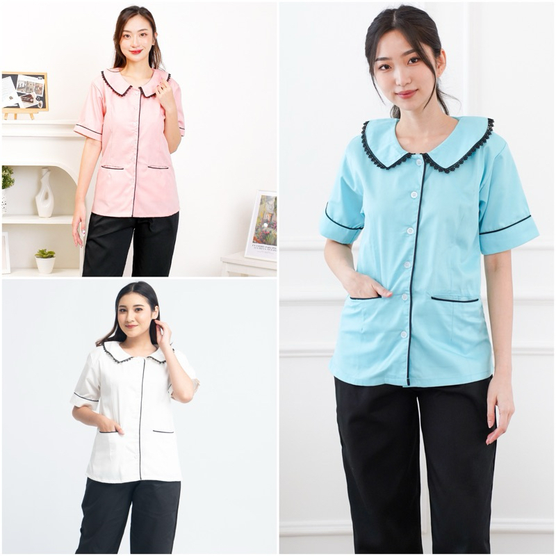 COCO Series Lengan Pendek seragam suster/nanny uniform/baju kerja/ seragam spa hotel