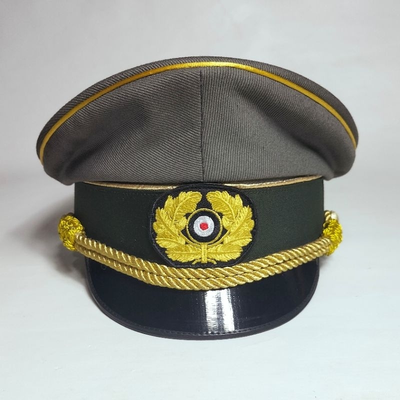 Topi pet visor Jenderal Wehrmacht Tentara Jerman WW2