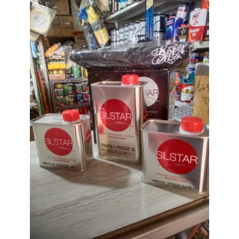 clear coat silstar paket clear+hardener+tiner+kaos keren