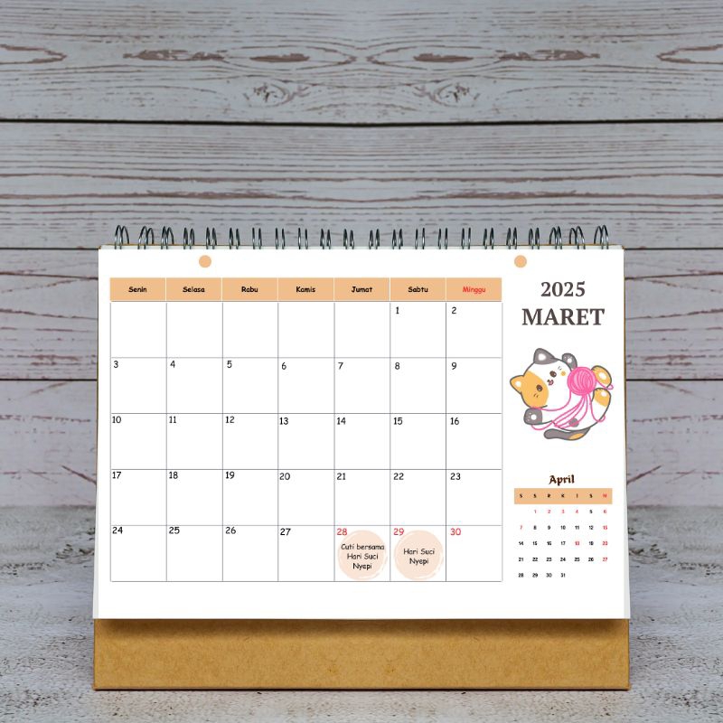 

Desk Calendar 2025 | Kalendar Meja Kucing | Kalendar Minimalist | Kalendar Tahun 2025 by Toimoi