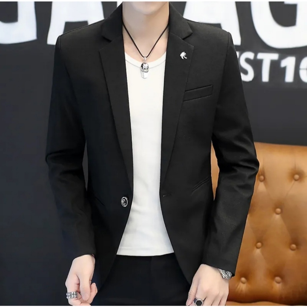 BIG SALE JAS PRIA KOREAN JAS BLAZER KOREA SIZE L SIZE XL BAHAN KATUN DRILL ADA KANTONG KANCING 1 JAS