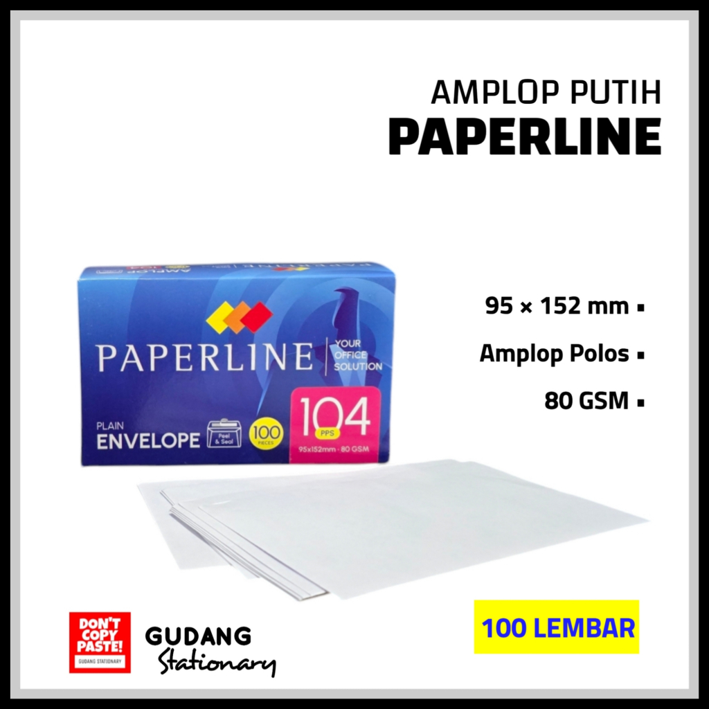 

Amplop Putih Polos 95 x 152 mm PAPERLINE