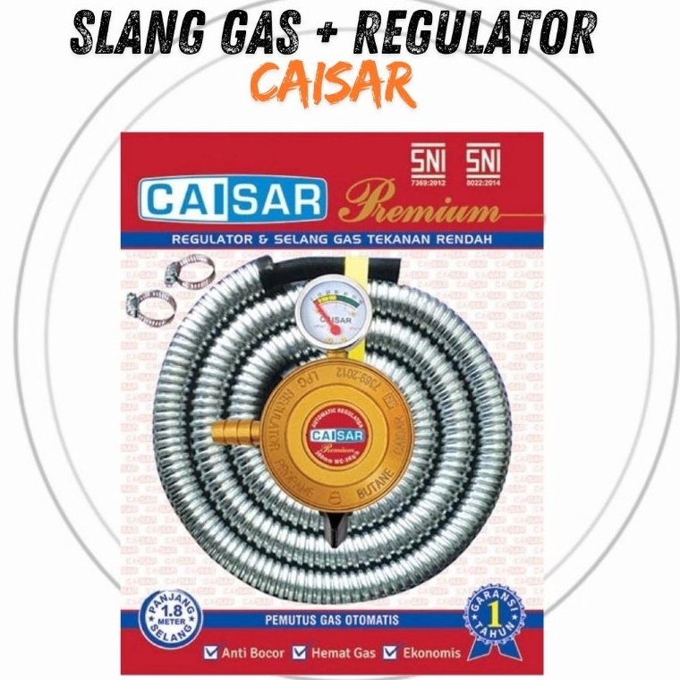 Bagus Banget SLANG REGULATOR CAISAR PREMIUM GAS ELPIJI BERSNI AMPER HEMAT GAS MPU SELANG  REGULATOR 