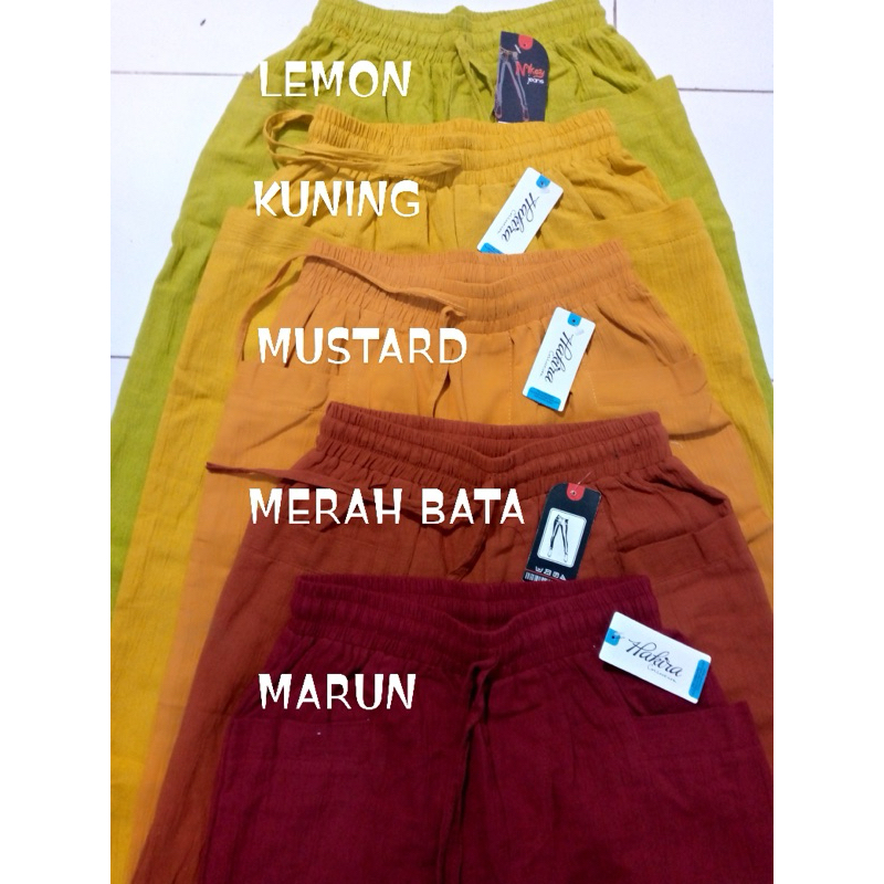 DISKON HARUKA PANTS MODEL 7/9 LINEN CRINGKLE TERUPDATE