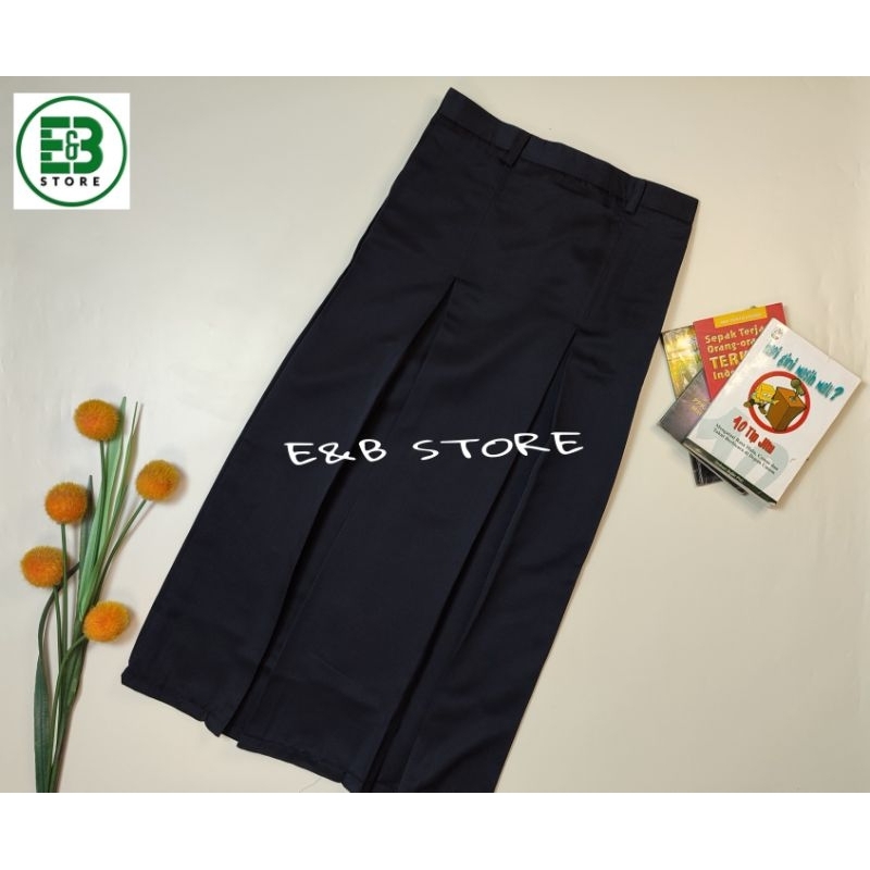 Rok Span Hitam panjang Smp/ Tsanawiyah bahan elemen /licin
