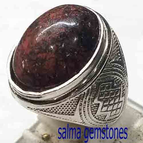 cincin batu akik badar besi merah batu asli