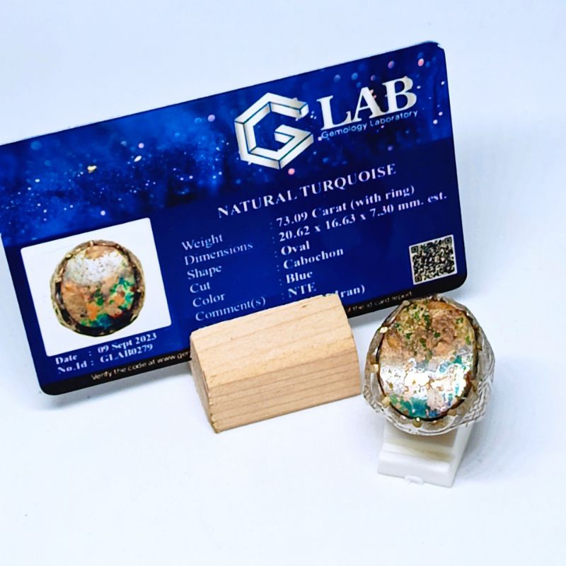 Cincin Natural Pirus Persia (Turquoise) + Memo