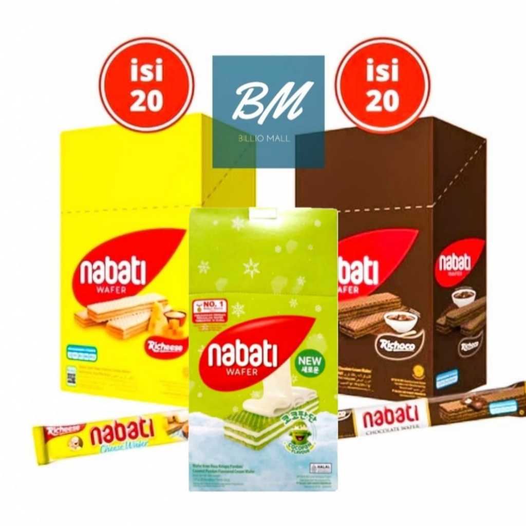 

NABATI Wafer Box isi 20 Pcs / Wafer Nabati Box 20 x 7,5 gr / Richeese Nabati 20 x 7,5 gram / Richoco Nabati 20 pcs 7,5 g