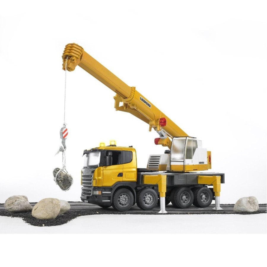 Bruder 3571 Scania Super 560R Liebherr Crane Truck with Light & Sound - Mainan Miniatur Truk Konstru