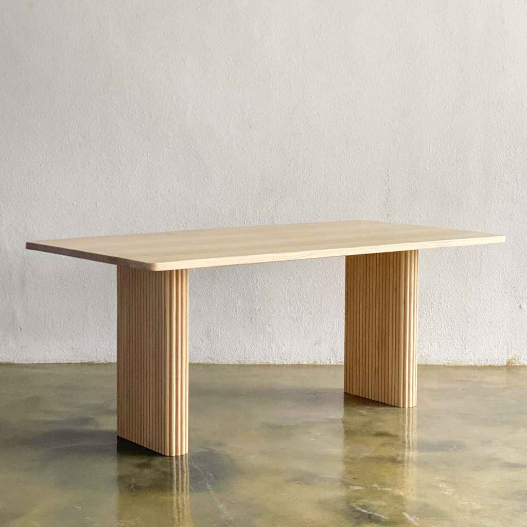 Meja Makan Salur Kayu Jati minimalis Solid Jepara