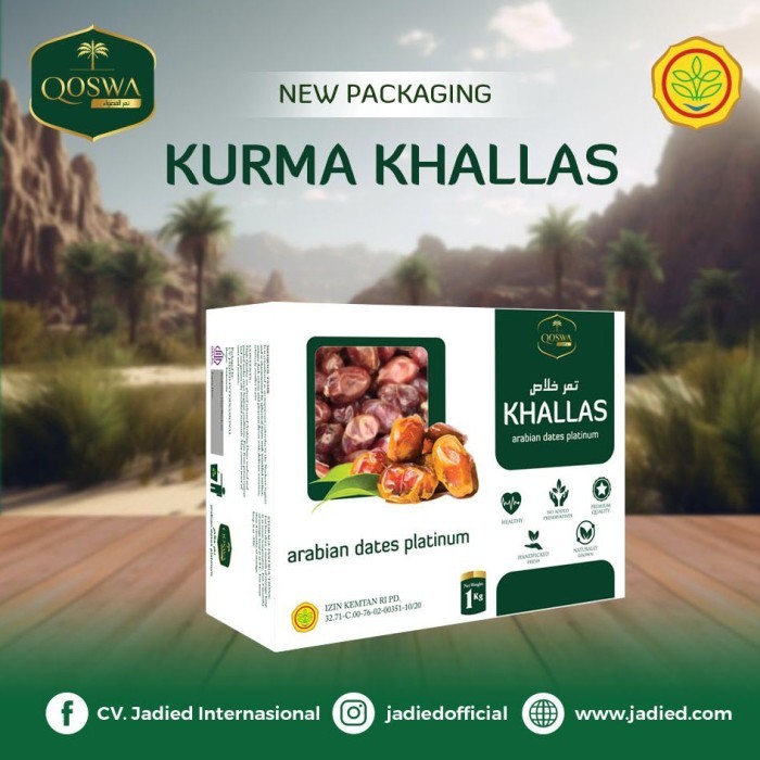 

Kurma Khallas Merk Qoswa Arabian Dates Platinum 500gram Termurah