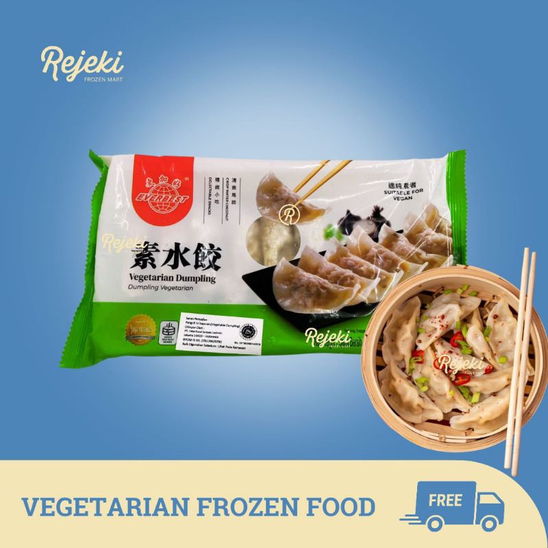 

Everbest Dumpling Vegetarian / Sui Jiao / Sui Kiau / Pangsit 210gr - Rejeki Frozen Mart