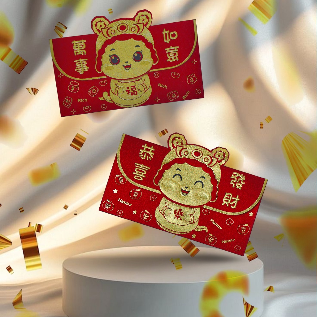 

6 PCS ANGPAO PANJANG KUPING AMPLOP UANG MURAH LARGE SHIO LUCU CHINESE NEW YEAR TAHUN BARU TAHUN ULAR 2025