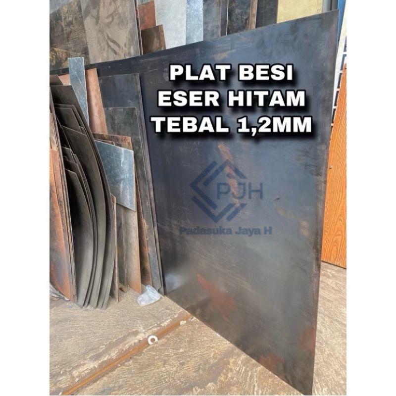 Plat eser hitam polos SR ketebalan 1,2mm. ukuran mulai 10x10