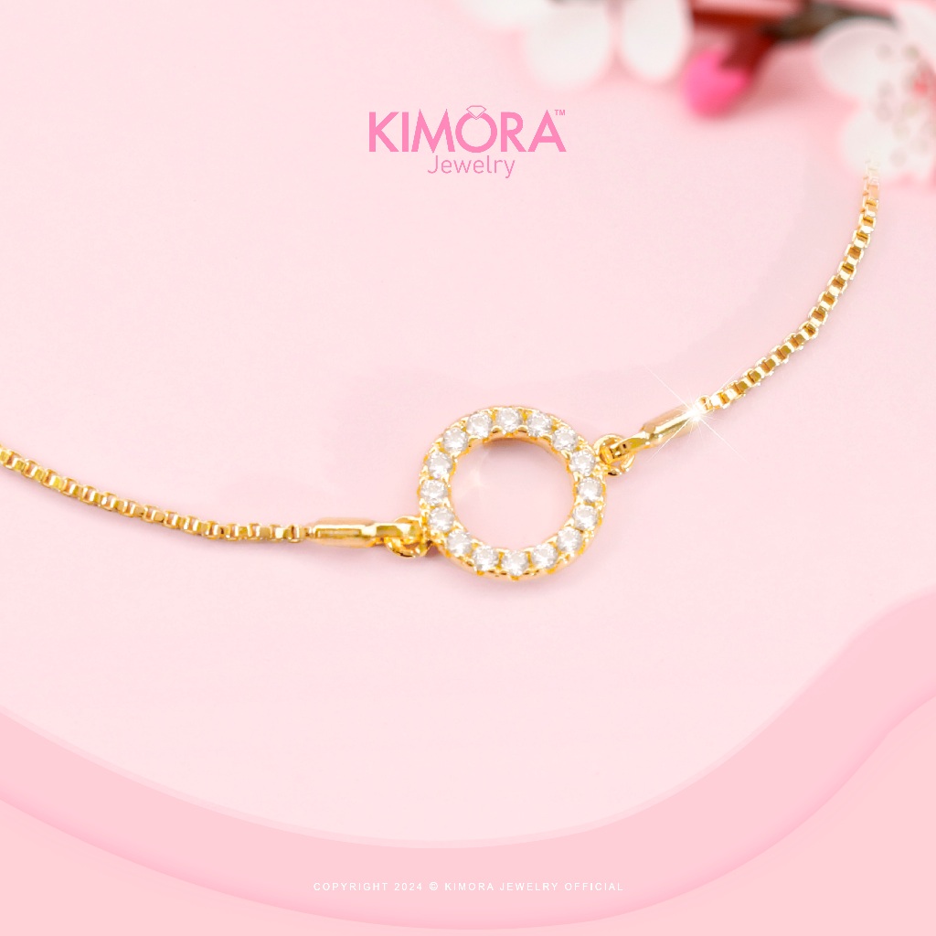 CUCI GUDANG KIMORA - GELANG SERUT RHODIUM WANITA KARMA DYREN GOLD PLATED 18K GTR385