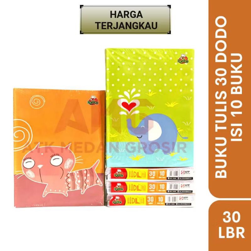 

1 Pack 10 Buku Tulis DODO 30 Lembar Motif Campur