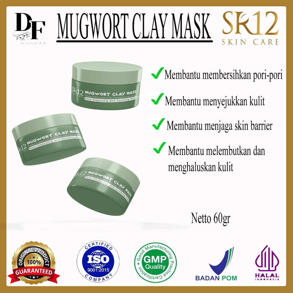 Mugwort Clay Mask SR12 | Masker Mugwort | Masker Wajah | Masker Organic | Masker Lumpur Korea