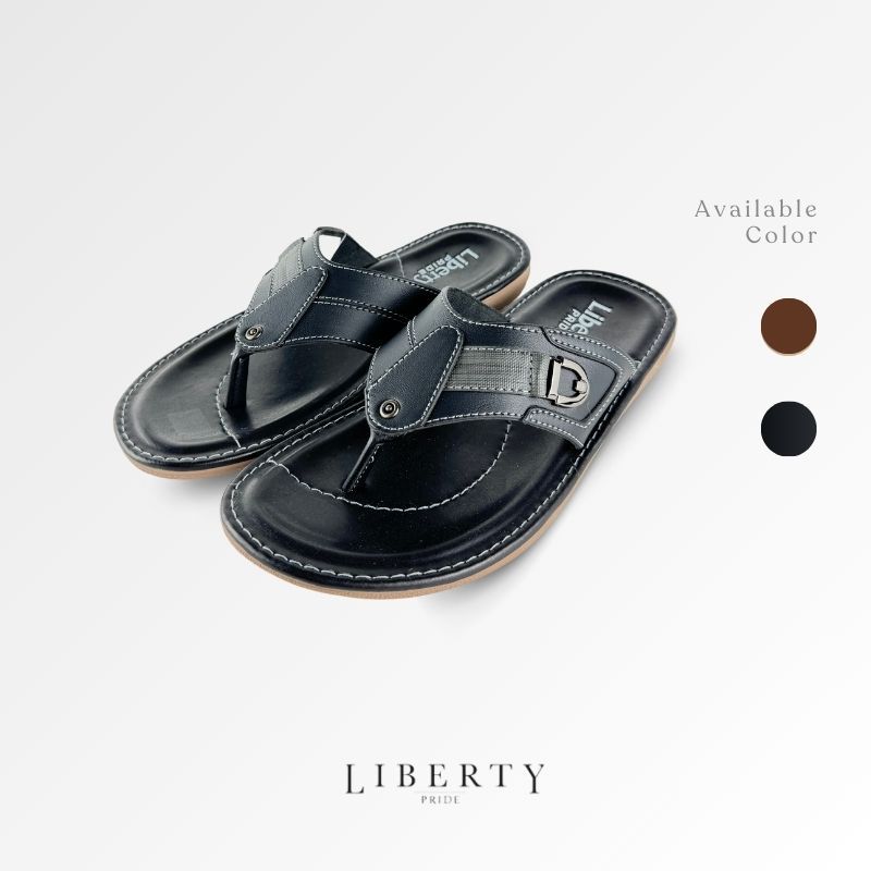 Sandal Jepit Pria Liberty Florida 01 - Japit Cowok Hitam Coklat Keren