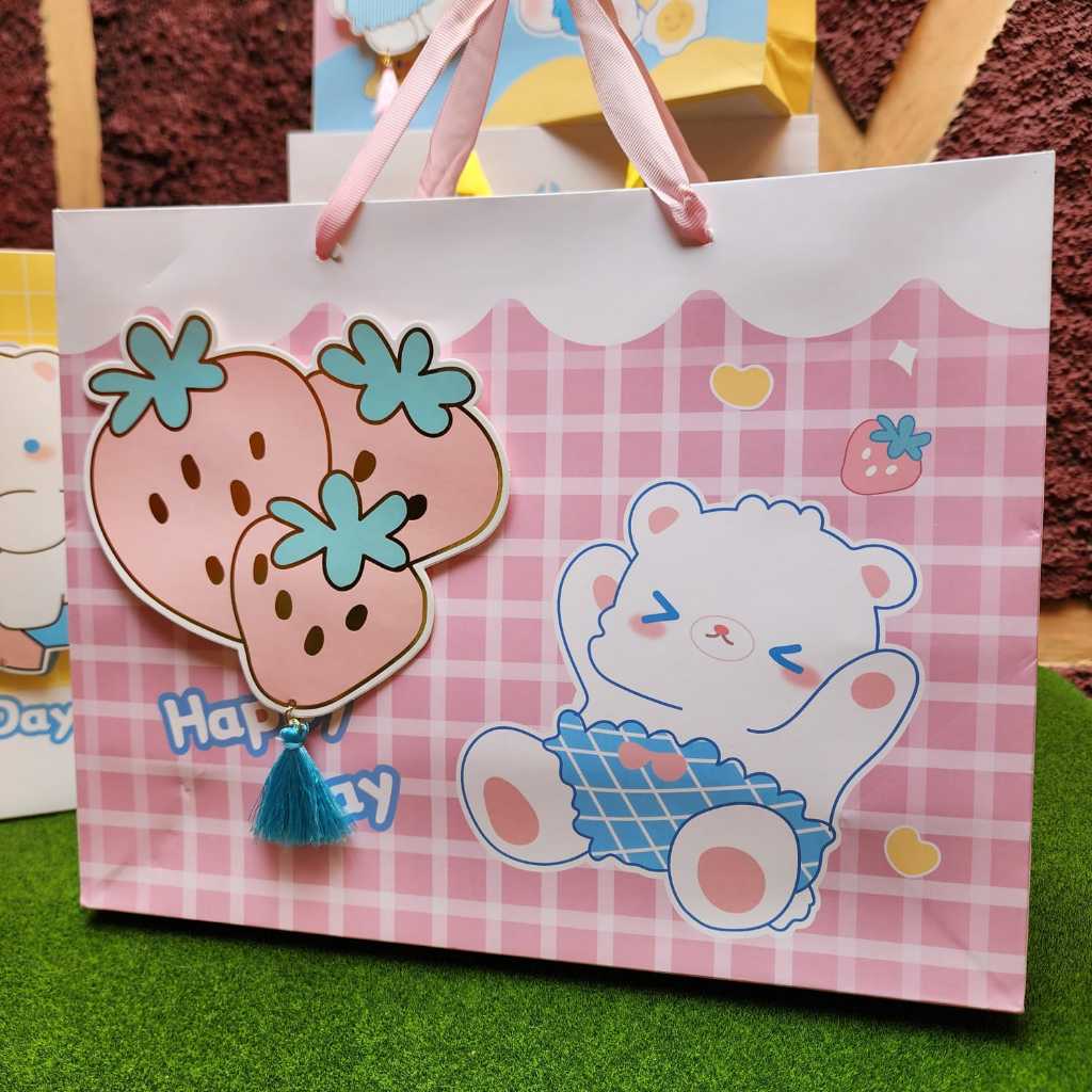 

DTV STORE - Tas Bingkisan Paper Bag 3d Hampers Karton Motif Timbul Hadiah Ulang Tahun Bahan Tebal Timbul