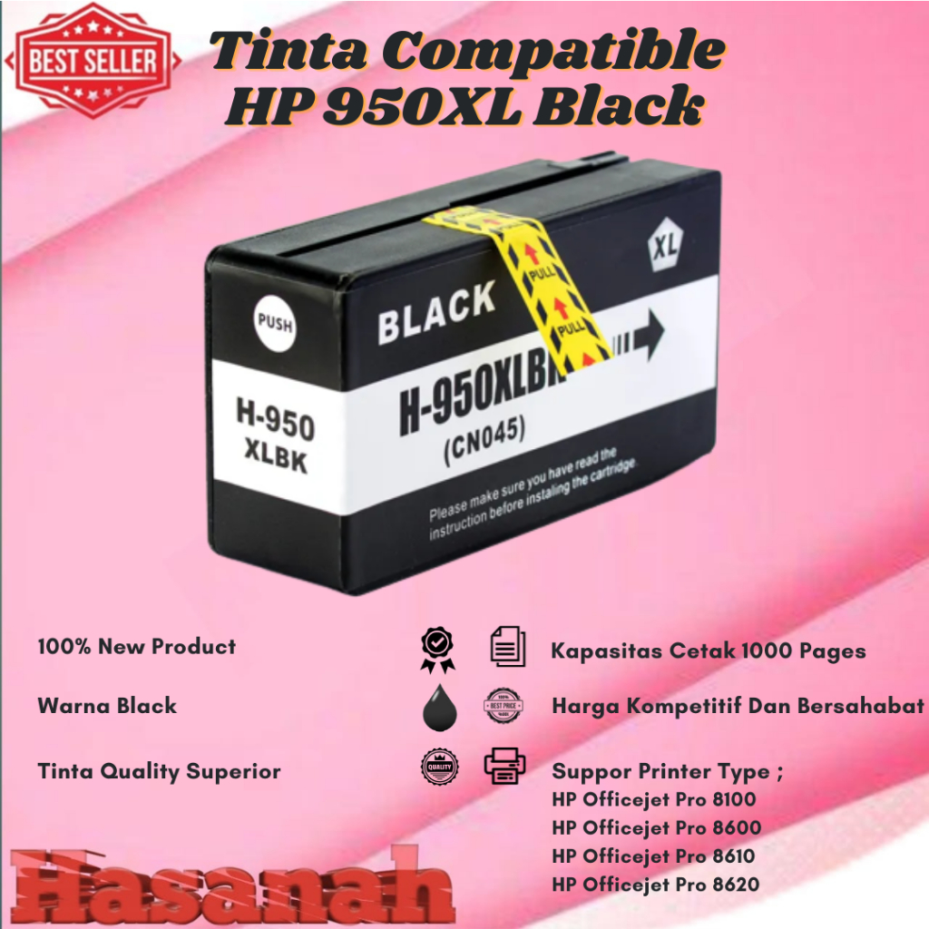 Tinta Catridge Compatible HP 950XL Black  For HP Officejet Pro 215dw, Officejet Pro 276dw Multifunci
