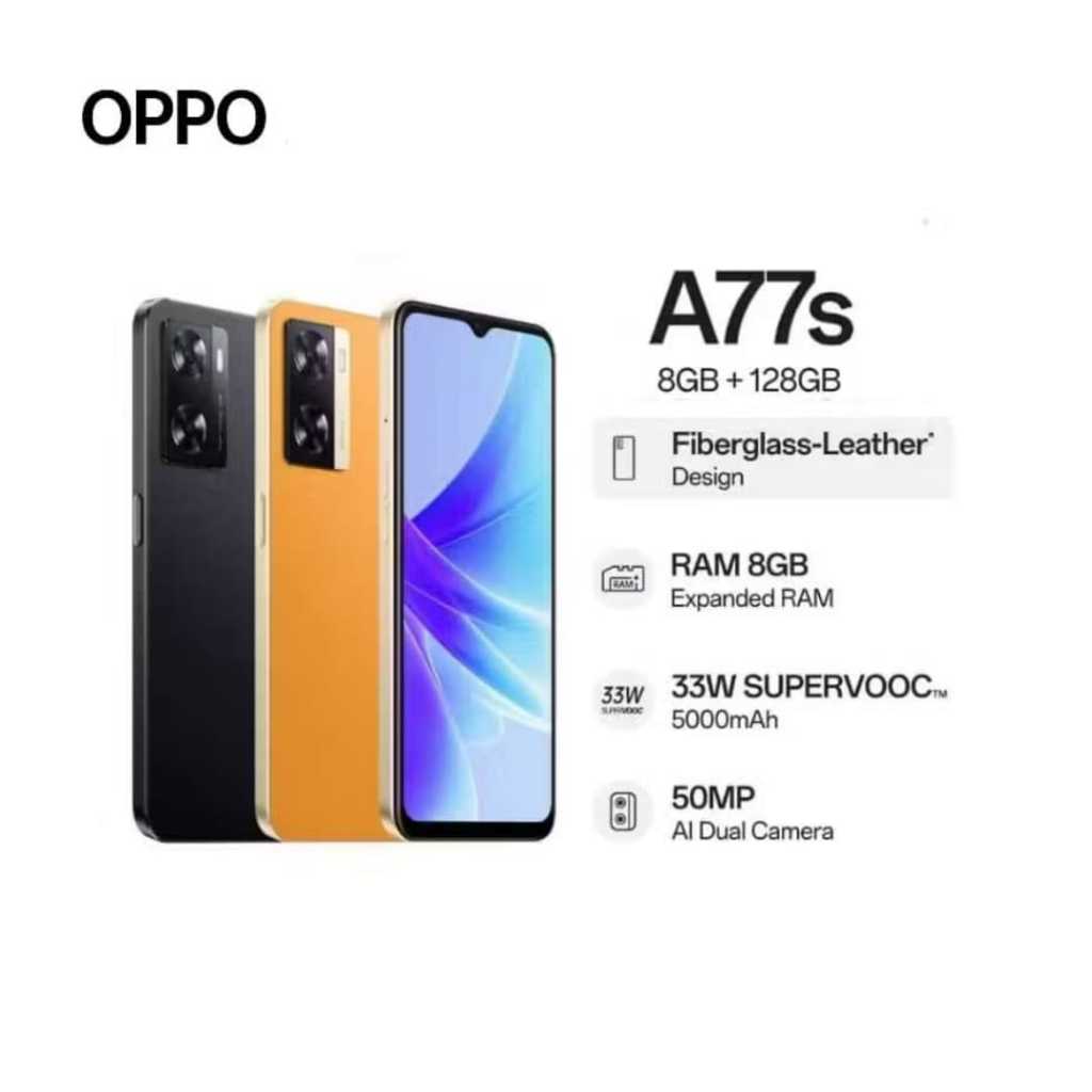 [EX DISPLAY] OPPO A77s RAM 8/128GB Fast Charging 33W Kelengkapan Fullset Original Oppo
