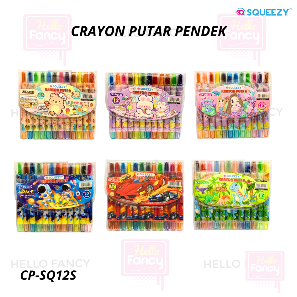 

GROSIR CRAYON SQUEEZY / CRAYON PUTAR PENDEK KARAKTER / CRAYON CP-SQ12S
