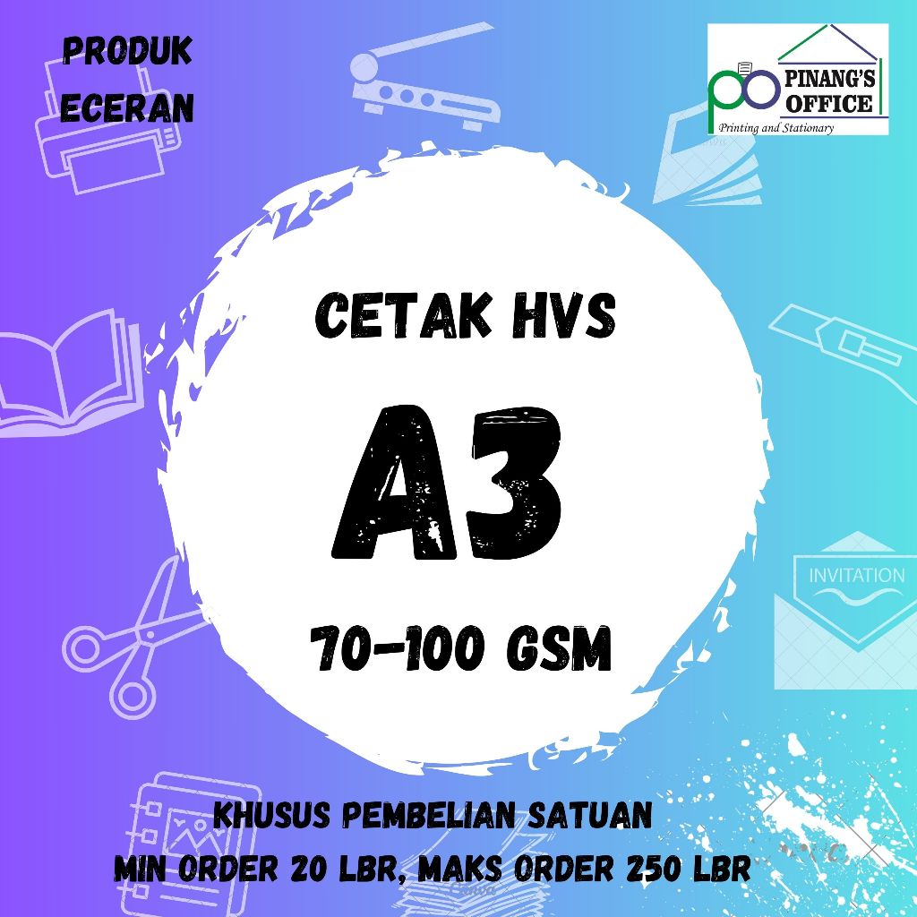 

CETAK HVS A3 SATUAN (70-80gsm)