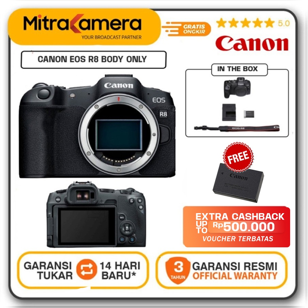 Canon EOS R8 Body Only - Kamera Mirrorless Full Frame